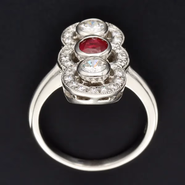 Platinum Ruby & Diamond Ring