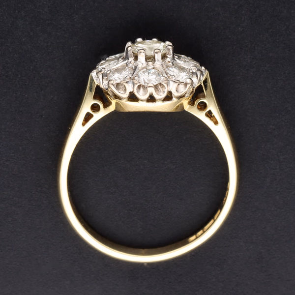 18ct Yellow Gold Diamond Cluster Ring