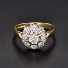 18ct Yellow Gold Diamond Cluster Ring