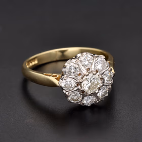 18ct Yellow Gold Diamond Cluster Ring
