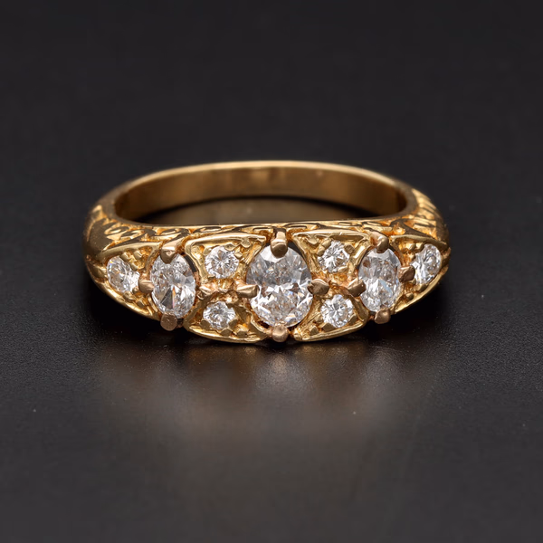 18ct Yellow Gold Victorian Style Diamond Cluster Ring