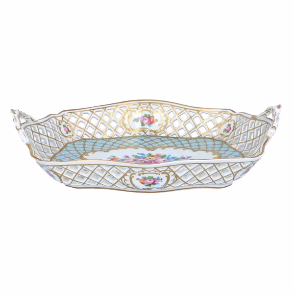 Dresden Porcelain Pierced Basket