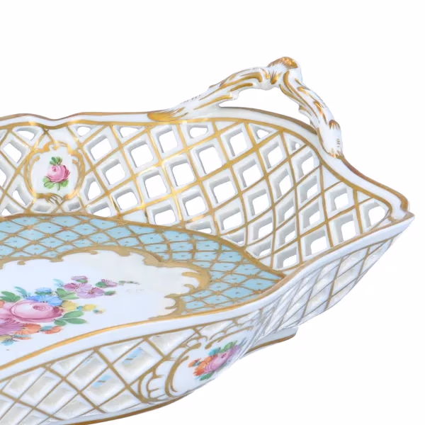 Dresden Porcelain Pierced Basket