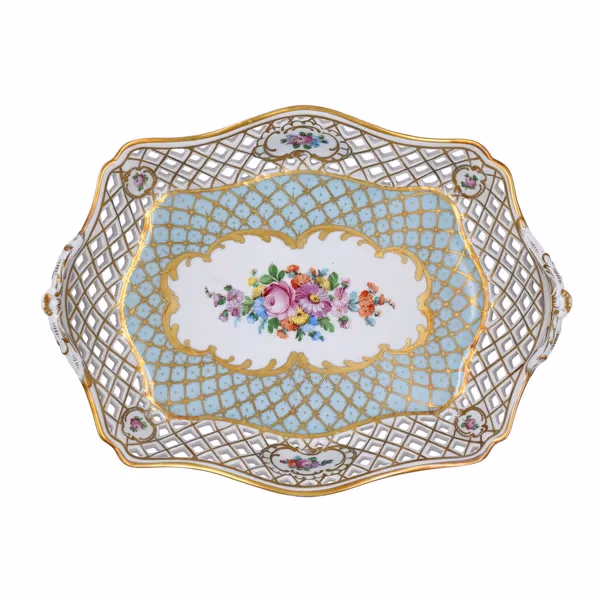 Dresden Porcelain Pierced Basket