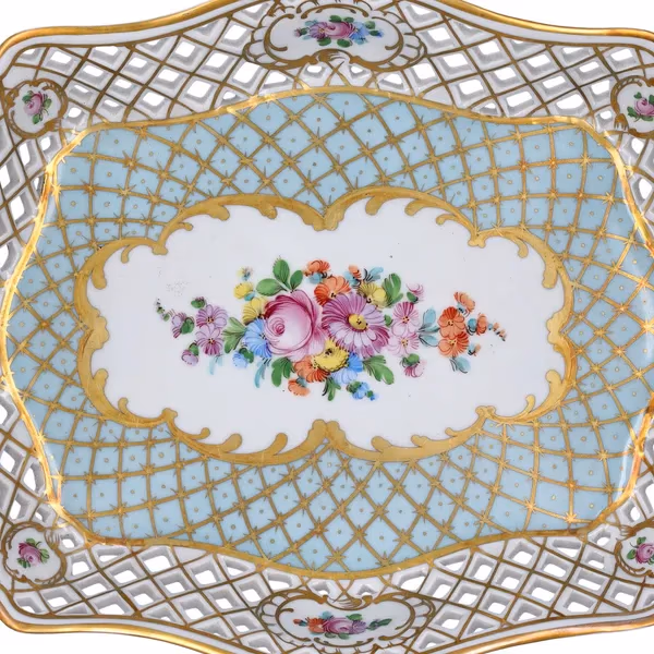 Dresden Porcelain Pierced Basket