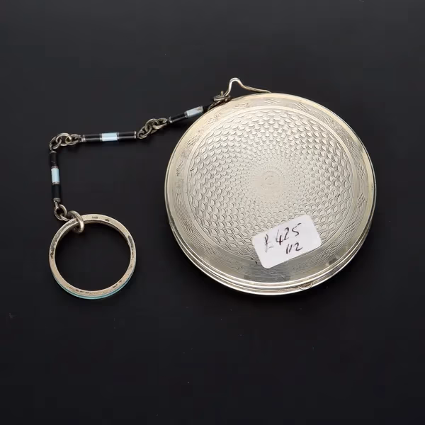 Silver Enamelled Chain Compact