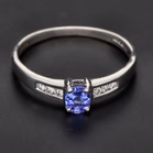 18ct White Gold Tanzanite & Diamond Ring