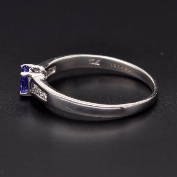 18ct White Gold Tanzanite & Diamond Ring