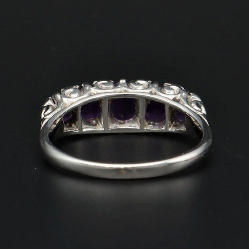 18ct Gold Amethyst and Diamond Ring image-4