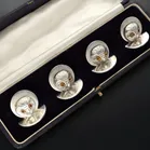 George V Cased Set Of Four Menu Holders