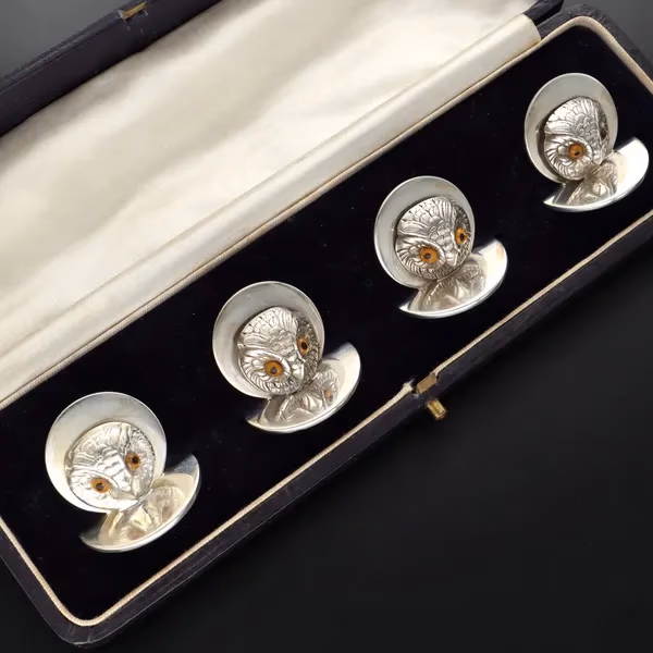 George V Cased Set Of Four Menu Holders