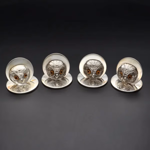 George V Cased Set Of Four Menu Holders