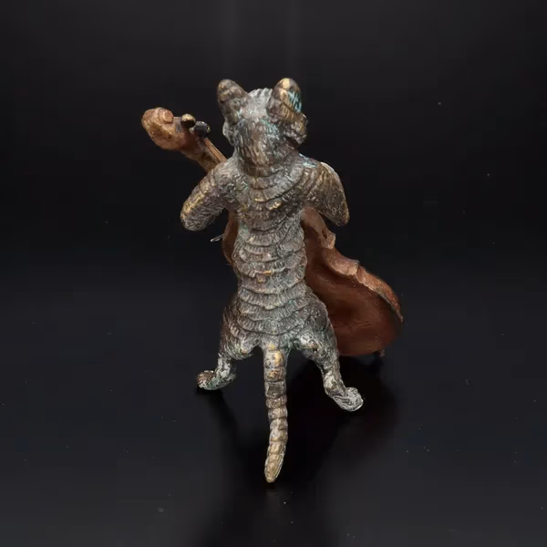 Cold Painted Bronze of a Cat by Franz Bergman