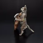Cold Painted Bronze of a Cat by Franz Bergman