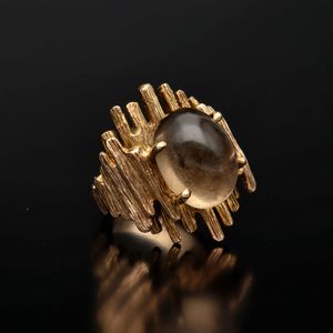 Heavy 9ct Gold Modernist Ring