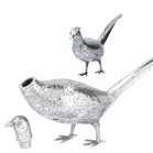 Pair of Silver Cock and Hen Pheasants