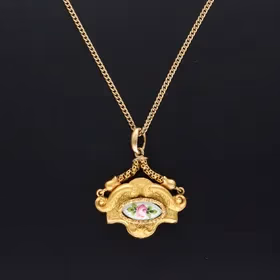 Rococo Style Enamel Pendant Necklace