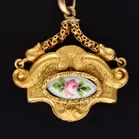 Rococo Style Enamel Pendant Necklace