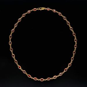 Vintage 9ct Gold Garnet Necklace