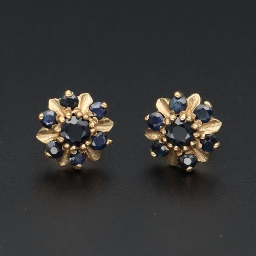 9ct Gold Sapphire Earrings image-3