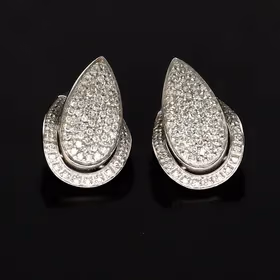 14ct White Gold Diamond Earrings