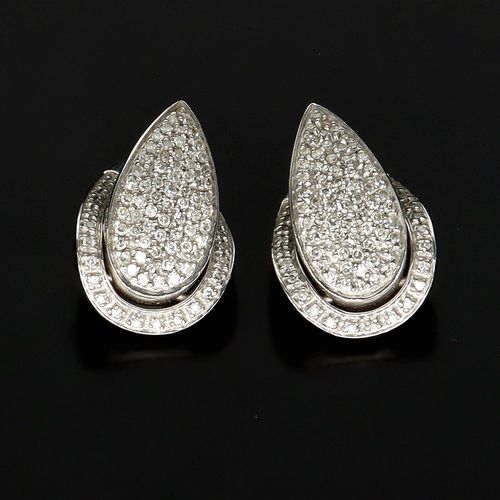 14ct White Gold Diamond Earrings image-1