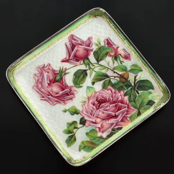 Silver and Enamel Heavy Dish