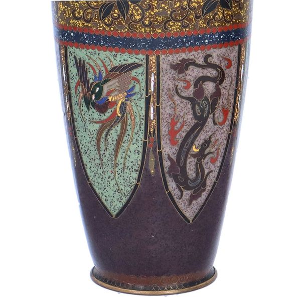 Pair of Small Meiji Period Cloisonné Vases