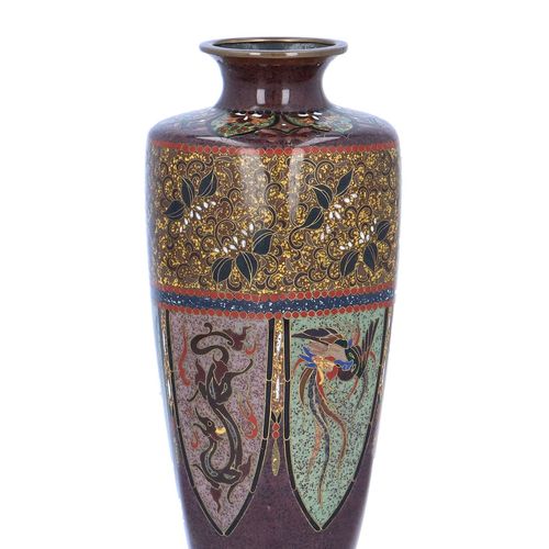 Pair of Small Meiji Period Cloisonné Vases image-3