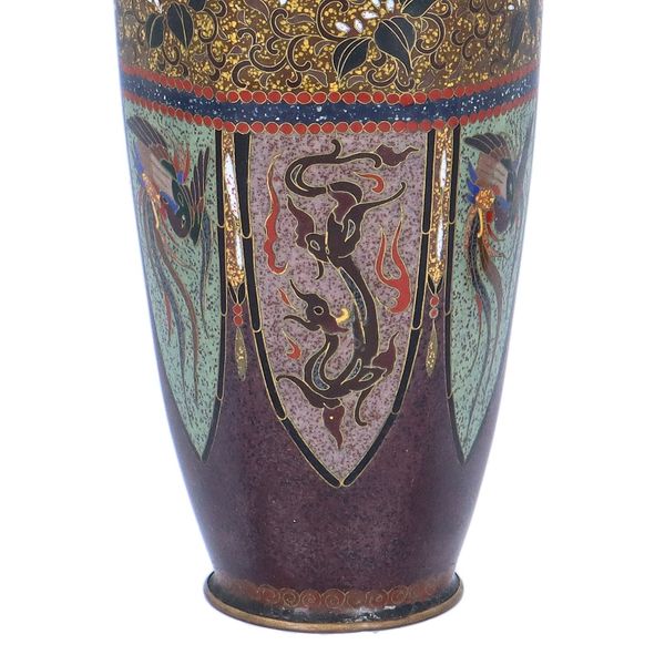 Pair of Small Meiji Period Cloisonné Vases