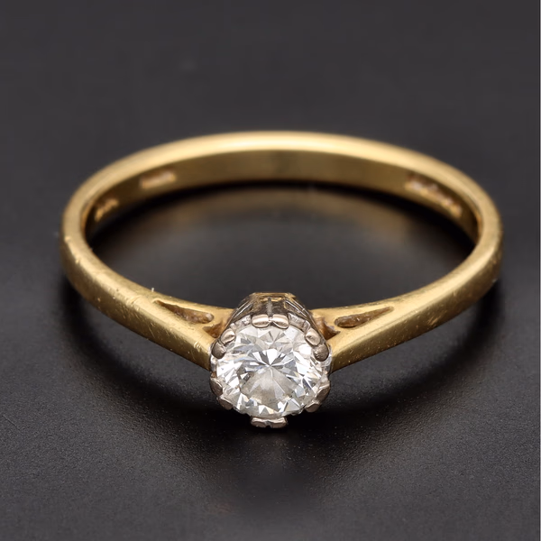 18ct Yellow Gold 0.40ct Brilliant-Cut Diamond Solitaire Ring