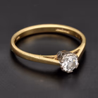 18ct Yellow Gold 0.40ct Brilliant-Cut Diamond Solitaire Ring