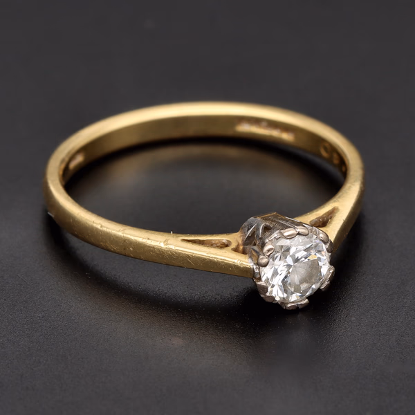 18ct Yellow Gold 0.40ct Brilliant-Cut Diamond Solitaire Ring