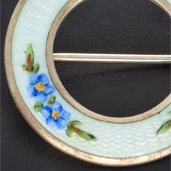 Vintage Silver and Enamel Brooch by Marius Hammer