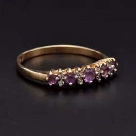 Gold Amethyst Diamond Ring