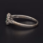 18ct White Gold Emerald & Diamond Ring