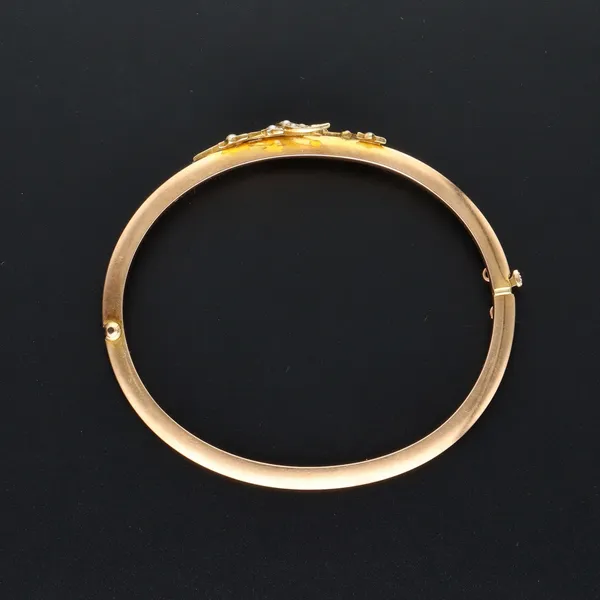 15ct Gold Edwardian Seed Pearl Bangle