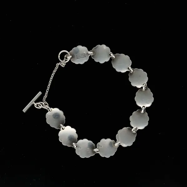 Vintage Danish Nils Erik Silver Leaf Bracelet