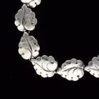 Vintage Danish Nils Erik Silver Leaf Bracelet