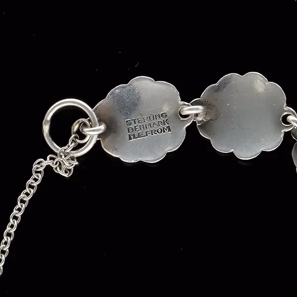 Vintage Danish Nils Erik Silver Leaf Bracelet
