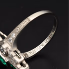 Platinum Art Deco Style Emerald and Diamond Ring