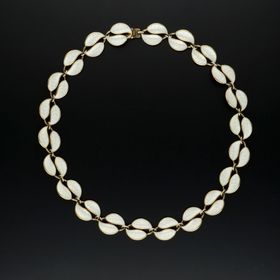 David Andersen Silver and Enamel Leaf Necklace