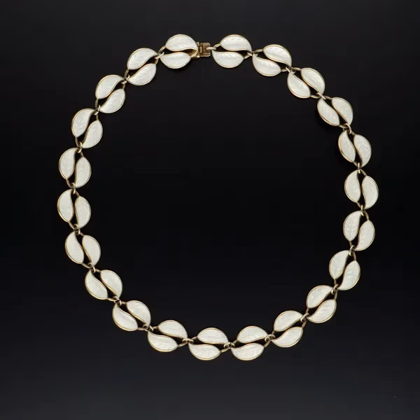 David Andersen Silver and Enamel Leaf Necklace