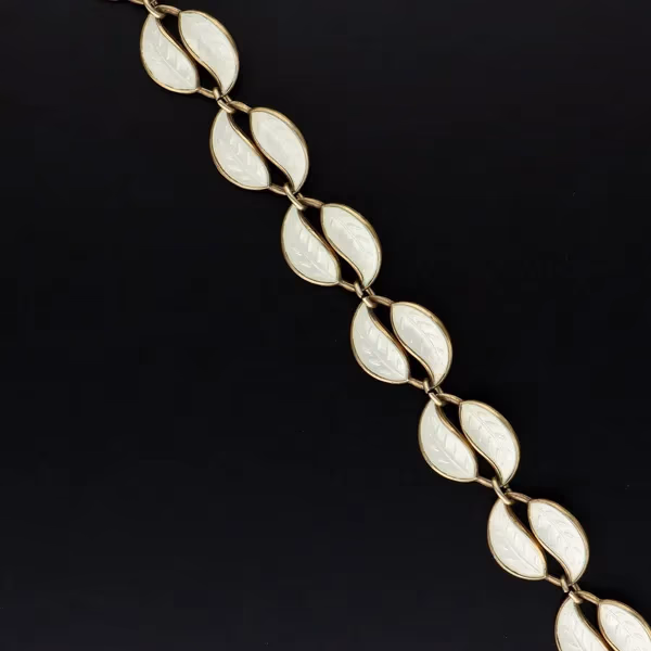 David Andersen Silver and Enamel Leaf Necklace