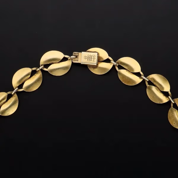 David Andersen Silver and Enamel Leaf Necklace