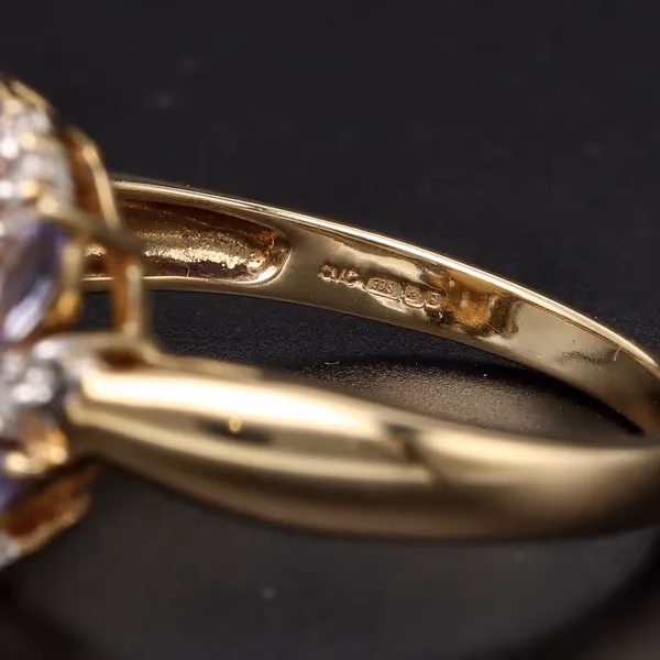 Gold Opal Tanzanite Diamond Ring