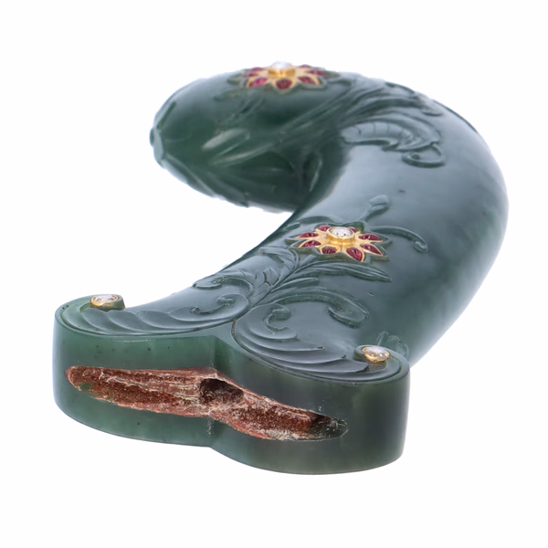 Indian Spinach Jade Dagger Handle