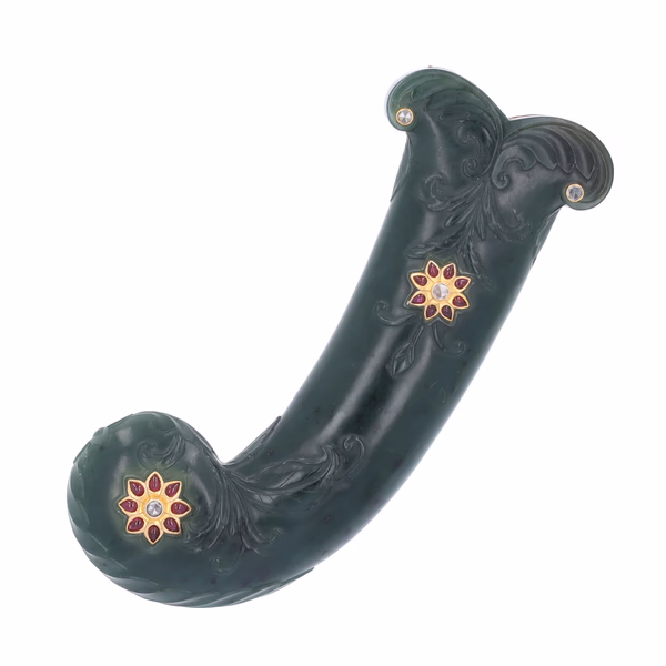 Indian Spinach Jade Dagger Handle