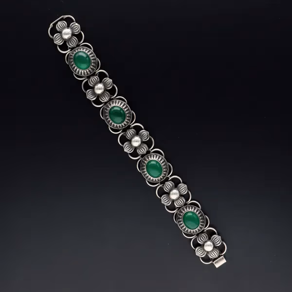 Mid Century Swedish Modernist Sterling Silver Bracelet by Alton