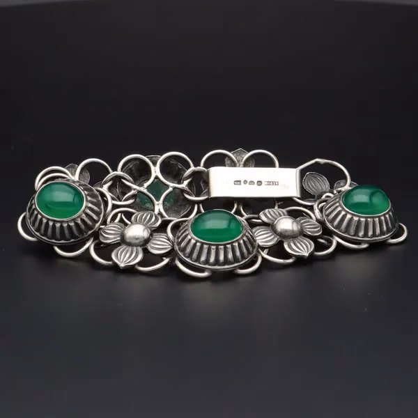 Mid Century Swedish Modernist Sterling Silver Bracelet by Alton
